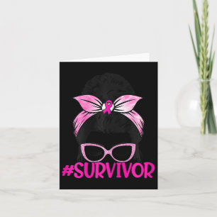 Messy Bun Pink Ribbon Breast Cancer Bewustheid Kaart