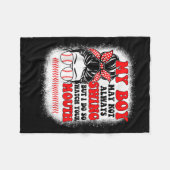 Messy Bun Softball Mom My Boy May Not Always Swing Fleece Deken (Voorkant (Horizontaal))