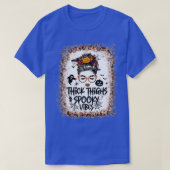 Messy Bun Thick Thighs Spooky Vibes Lady Bleaching T-shirt (Design voorkant)