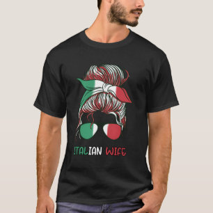 Messy Buns Italiaanse Italiaanse vlag T-shirt