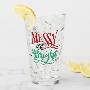 Messy en Bright Funny Festive-kerstmis Glas