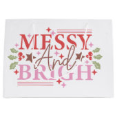 Messy en helder kerstcadeau gepersonaliseerd groot cadeauzakje (Voorkant)