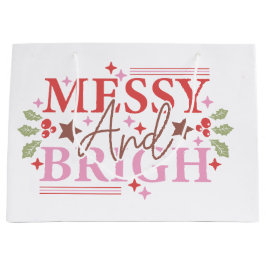 Messy en helder kerstcadeau gepersonaliseerd groot cadeauzakje
