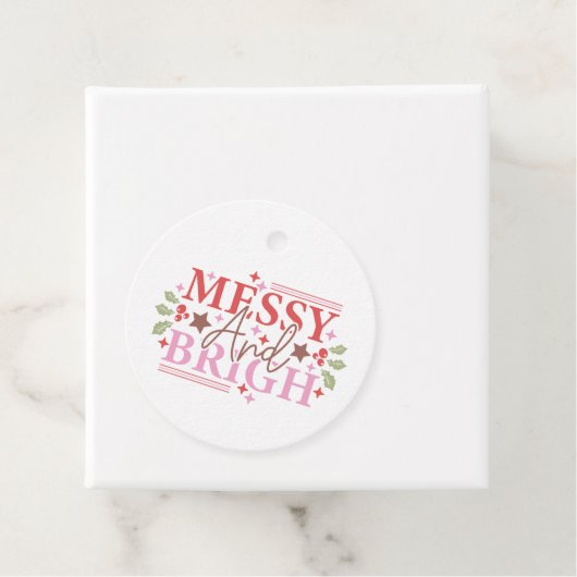 Messy en Heldere Kerstmis Bedankjes Labels (In situ)