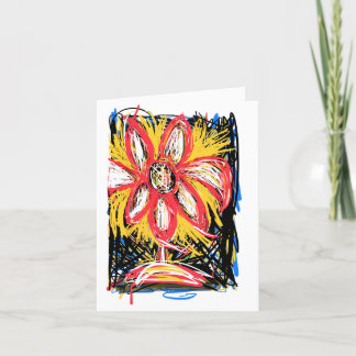 Messy Flower - "TY voor nooit binnen te blijven... Bedankkaart