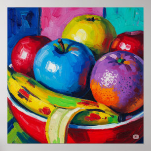 Messy Fruit Art Poster