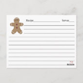 Messy Gingerbrood Man Recipe Card Briefkaart (Achterkant)