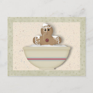 Messy Gingerbrood Man Recipe Card Briefkaart