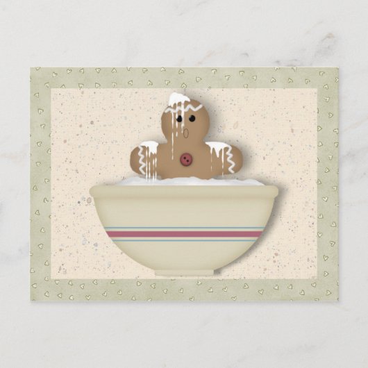 Messy Gingerbrood Man Recipe Card Briefkaart (Voorkant)