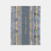 Messy Gold Line | Blauwe periwinkle | Beroepsbeoef Fleece Deken (Voorkant)