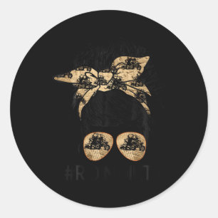 Messy Haar Bril Riding Dirty ATV SXS Rider Offr Ronde Sticker