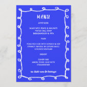 Messy Loops Hand getrokken Custom Bar Bat Mitswa Menu (Voorkant)