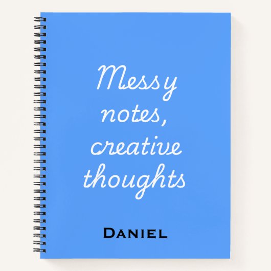 Messy Notes, Creative Thoughts – Notebook Quotes Notitieboek (Voorkant)