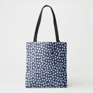 Messy polka dots, trendy inktpatroon. draagtas