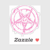 Messy Roze Baphomet Transparante Decals Sticker (Vel)