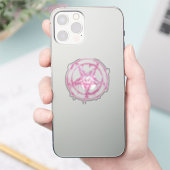 Messy Roze Baphomet Transparante Decals Sticker (Telefoon)