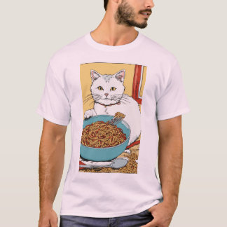 Messy Spaghetti Cat - Hergé-geïnspireerde T-Shirt
