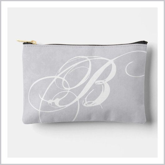 Messy Wit Monogram op Zachte Grijze Grunge Etui