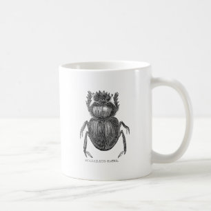 Mestkever antieke pen- en inkttekening koffiemok