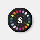 Met aangepaste monogram Tennis-rackets Magneet (Voorkant)