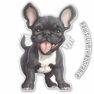 🐶Met aangepaste tekst, Frenchie puppy Sticker