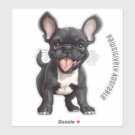 🐶Met aangepaste tekst, Frenchie puppy Sticker (Vel)