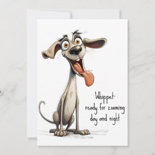Met aangepaste tekst, 🐶gek 🤪 whipet feestdagenkaart