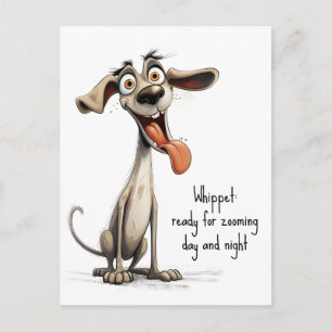 Met aangepaste tekst, 🐶gekke 🤪 whippet briefkaart