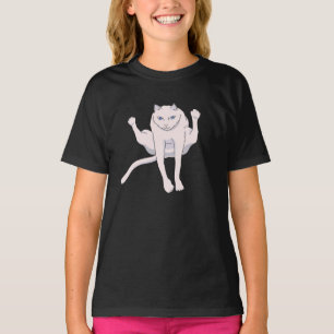Met acrobatie springende witte atlete kat T-Shirt