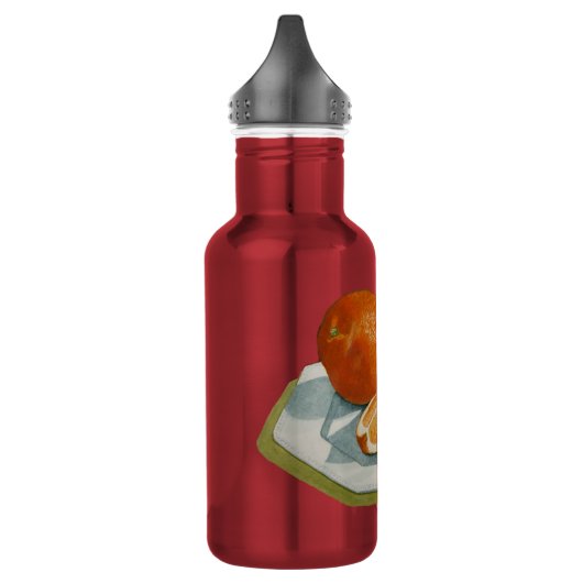 met afbeelding van sinaasappels waterfles (Links)