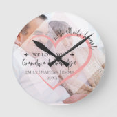 Met al ons hart houden we van grootouders Kerstmis Ronde Klok (Voorkant)