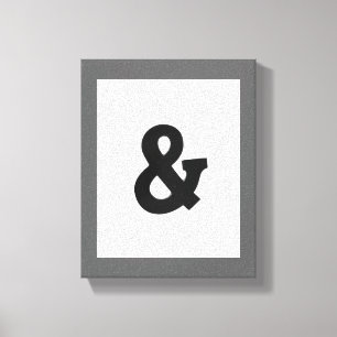 met ampersand omwikkeld canvas vet zwart-wit afdruk