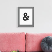 met ampersand omwikkeld canvas vet zwart-wit afdruk (Insitu (Woonkamer))