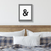 met ampersand omwikkeld canvas vet zwart-wit afdruk (Insitu (Slaapkamer))