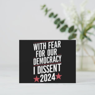 Met angst voor onze democratie ben ik het niet een briefkaart