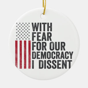 Met angst voor onze democratie stem ik tegen Ameri Keramisch Ornament