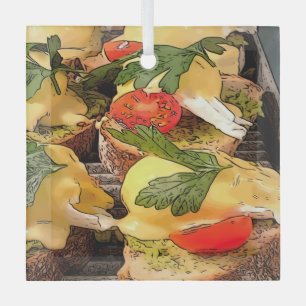 Met Avocado op Toast gepoakte eieren   Glas Ornament