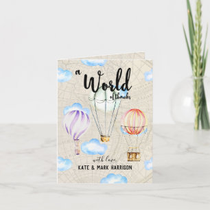 Met Baby shower reizen Opmerking Bedankkaart