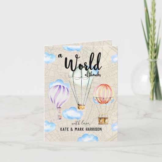 Met Baby shower reizen| Opmerking Bedankkaart (Voorkant)