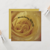 met Baby van Triplets Yellow Rose Kaart (Voorkant / Achterkant in situ)
