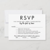 Met Bells op Funny Black en White Wedding RSVP Kaartje (Voorkant)