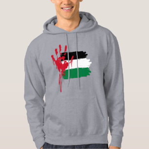 Met bloed bevlekte handafdruk Palestina hoodie – G