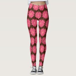 met bloemen doordrenkte mokka leggings