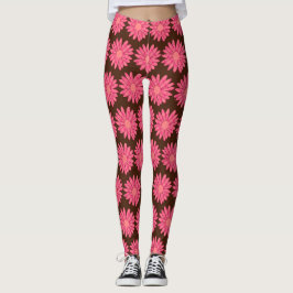 met bloemen doordrenkte mokka leggings