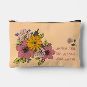 met bloemen en Italiaans citaat Etui