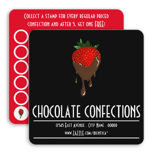 met chocolade bedekte aardbei klantenkaartje