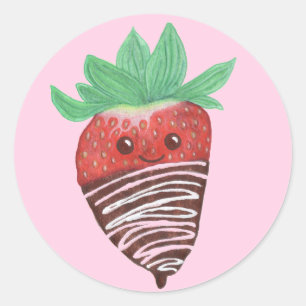 Met chocolade bedekte aardbeien Stickers