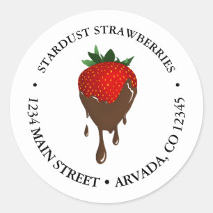 met chocolade bedekte aardbeirijke klassieke ronde sticker