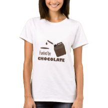 Met chocolade t-shirt bedekt