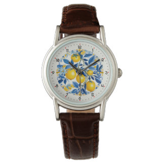 Met cijfers Lemon Zest Tijdstuk Horloge